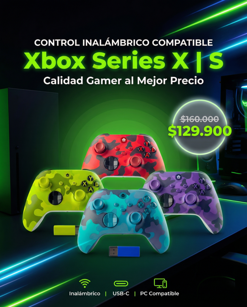 control inalámbrico compatible Xbox Series X