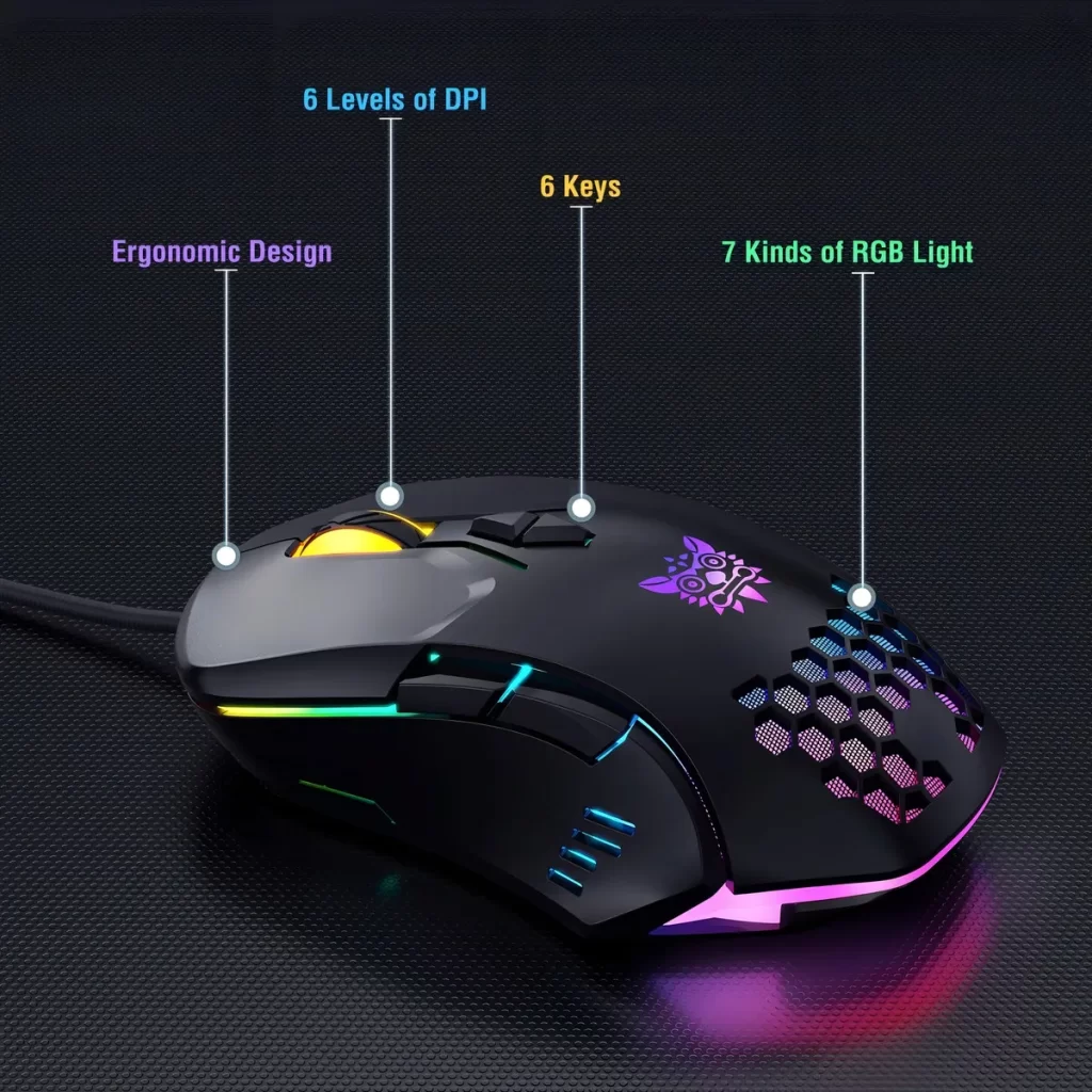 Combo teclado gamer Onikuma G21 RGB con mouse gaming CW902 RGB