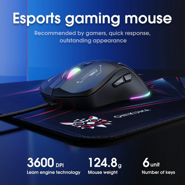 Combo Gamer ONIKUMA TZ3006 3 en 1 | Teclado, Mouse y Mousepad RGB