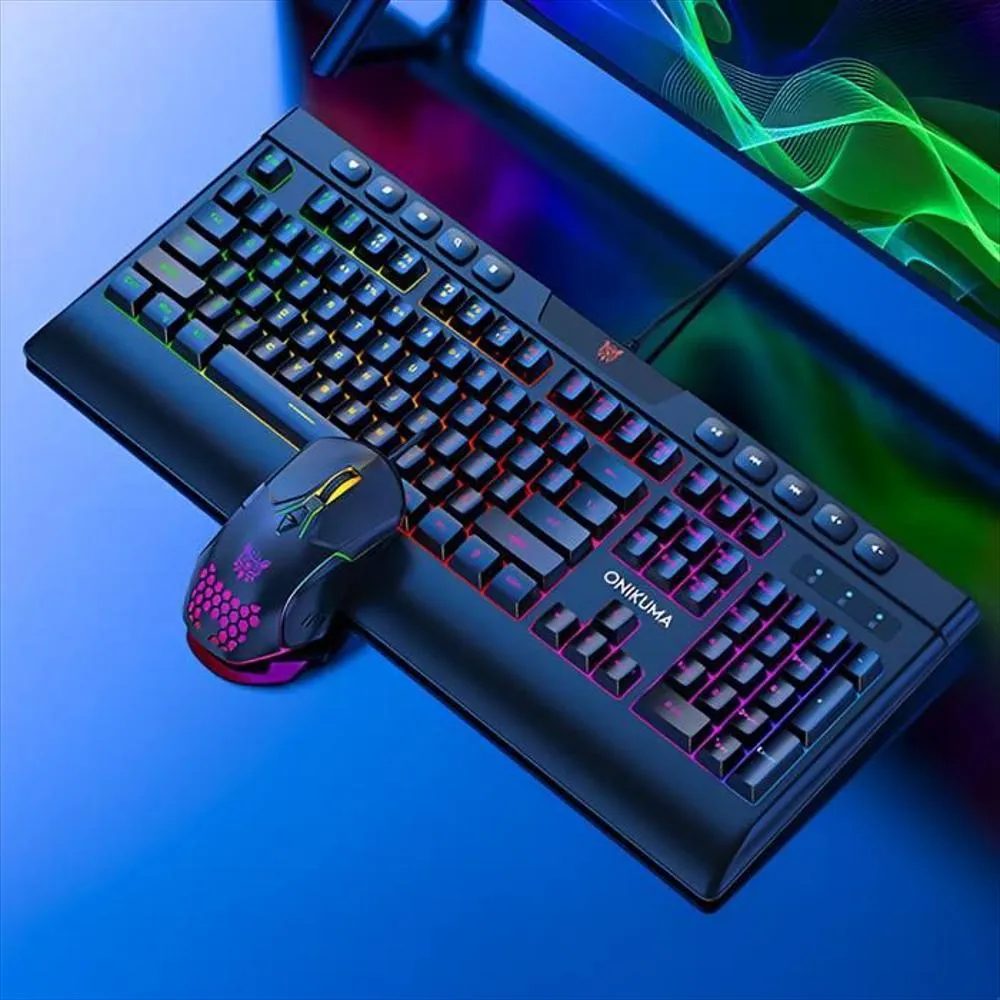 Combo teclado gamer Onikuma G21 RGB con mouse gaming CW902 RGB
