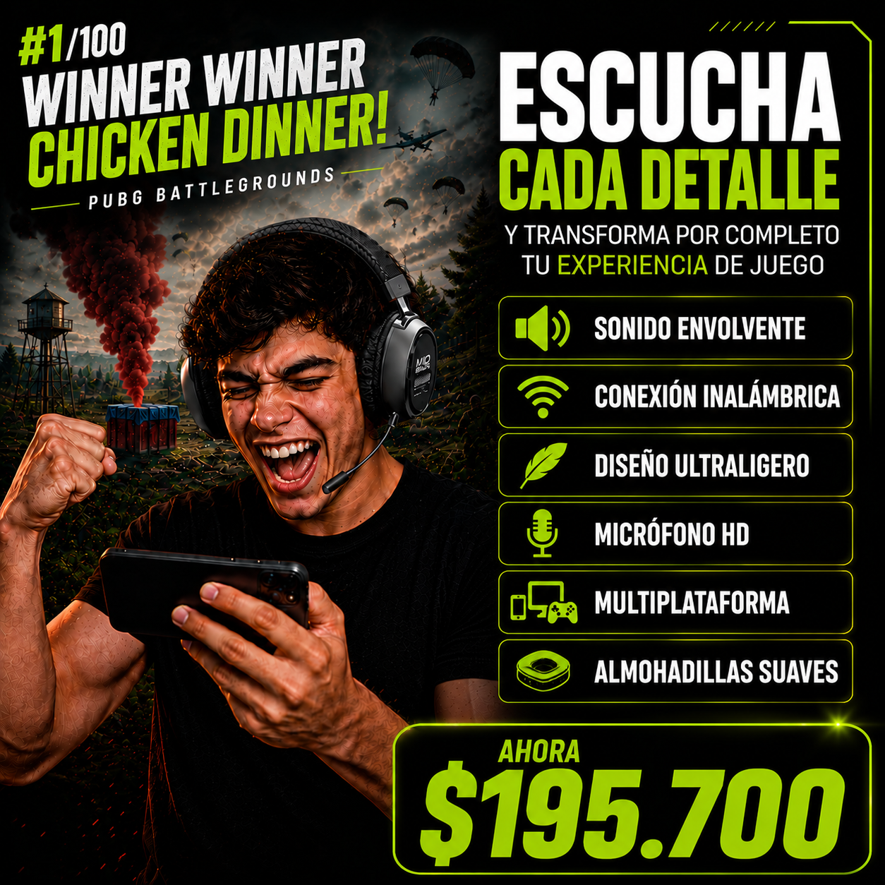 Diadema gamer para móviles