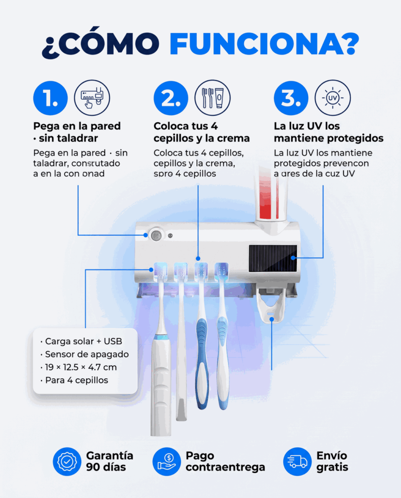 Cómo funciona el esterilizador de cepillos UV en 3 pasos
