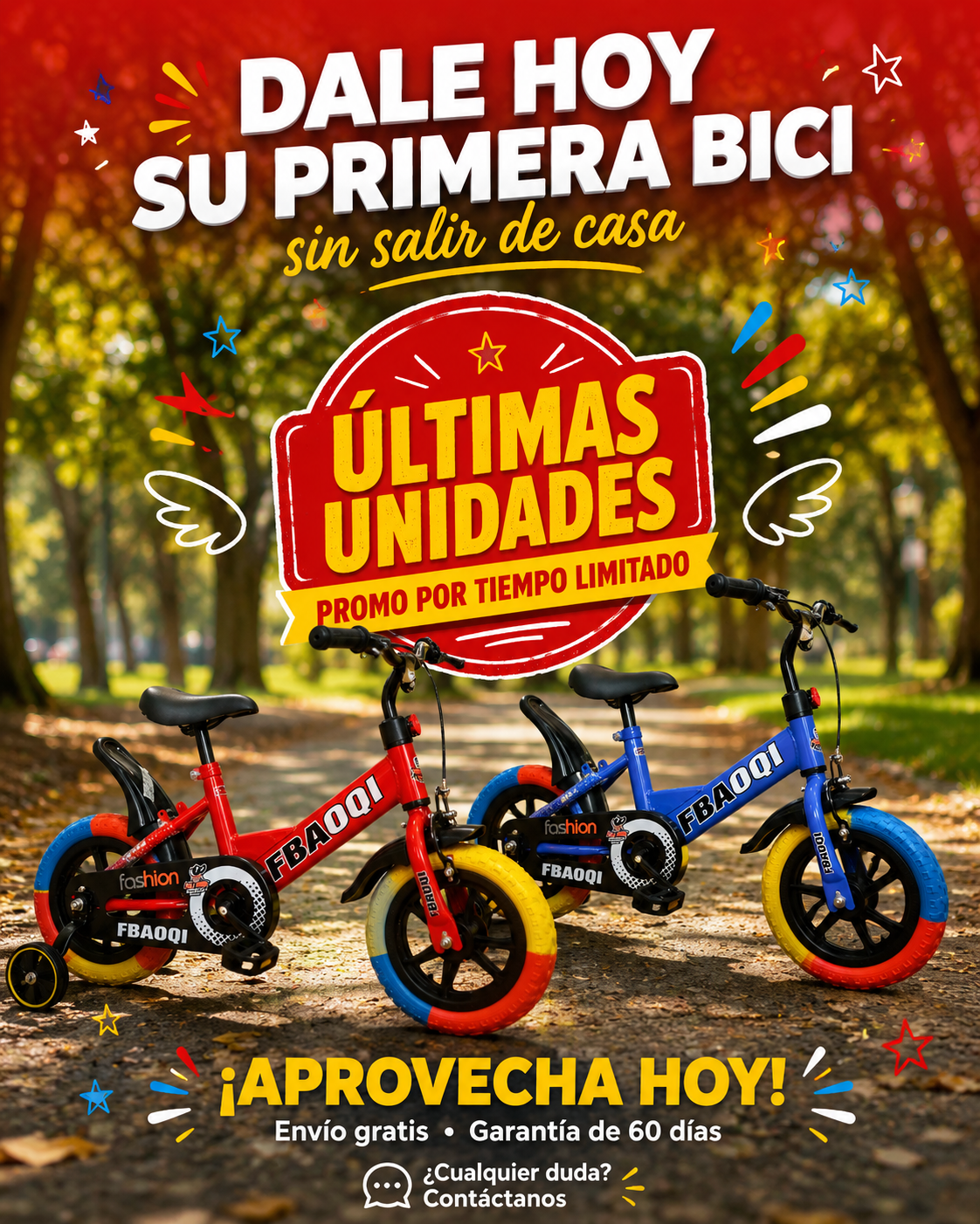 Bicicletas para niños rin 12 azul y roja en promoción con envío gratis y pago contra entrega