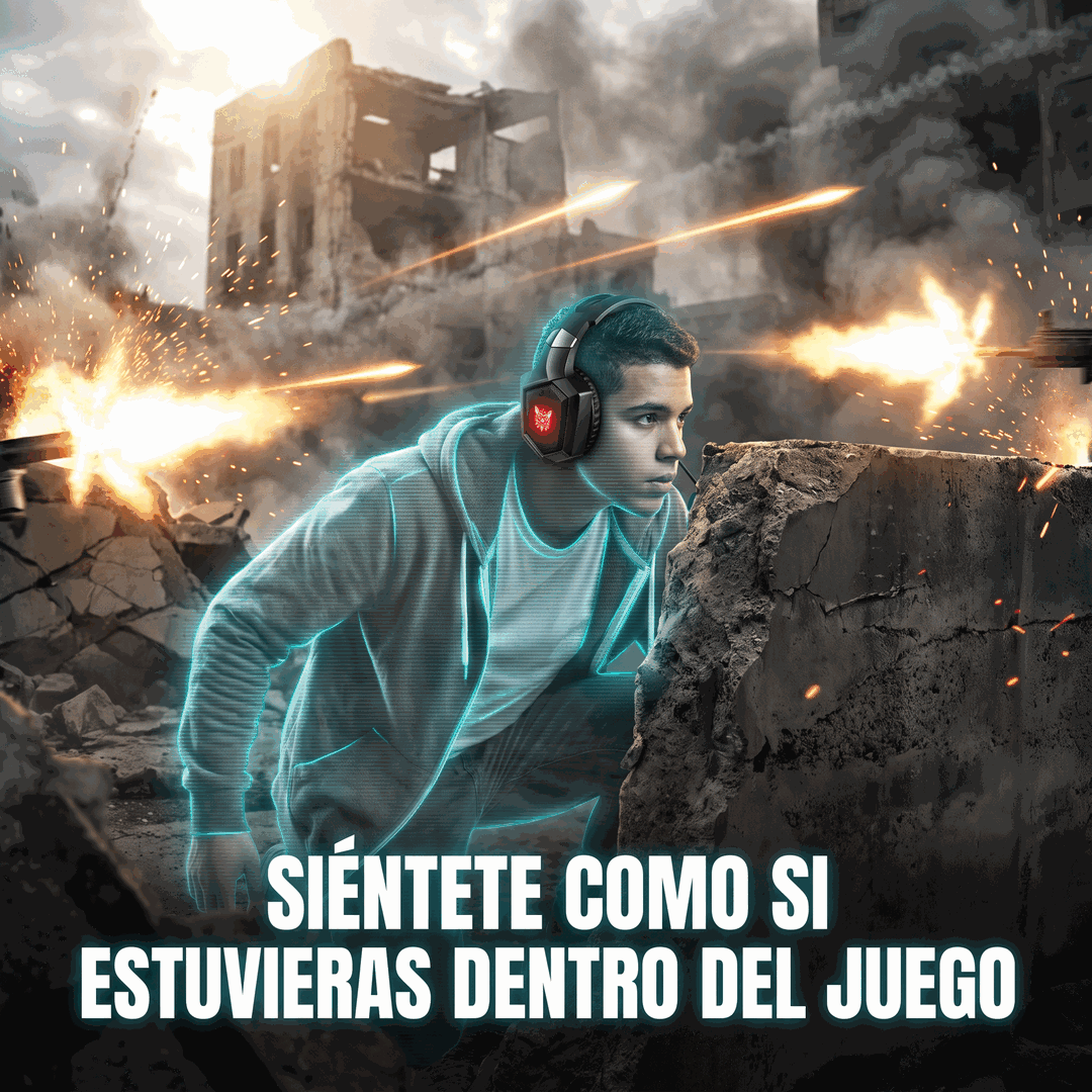 onikuma-k8-inmersion-sonido-envolvente-gamer Gamer inmerso en el juego con la diadema Onikuma K8