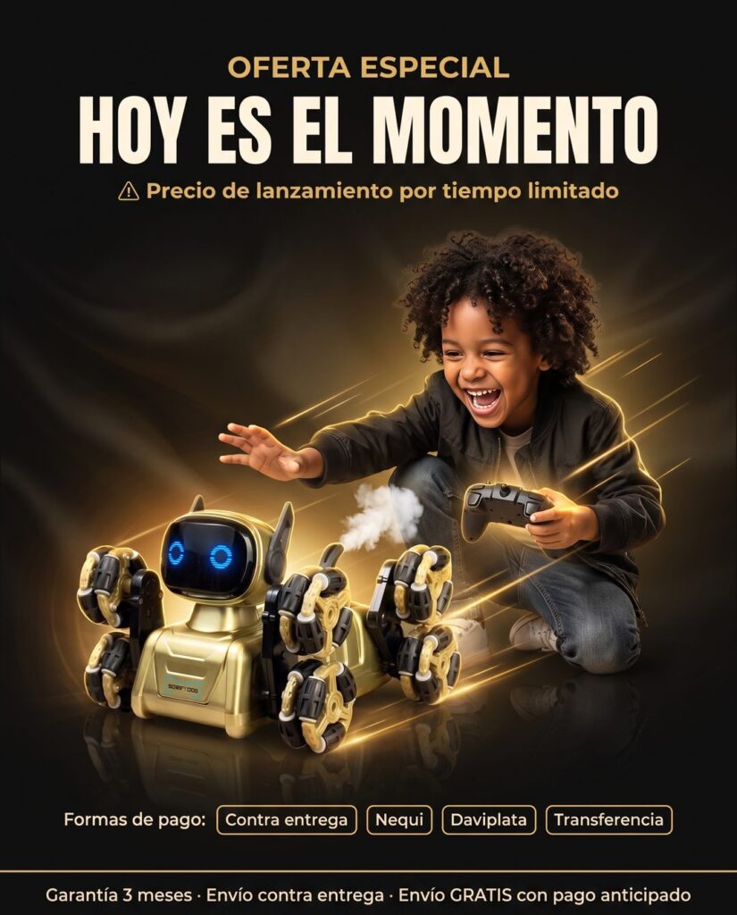 Oferta de perro robot a control remoto, regalo para niños con pago contra entrega