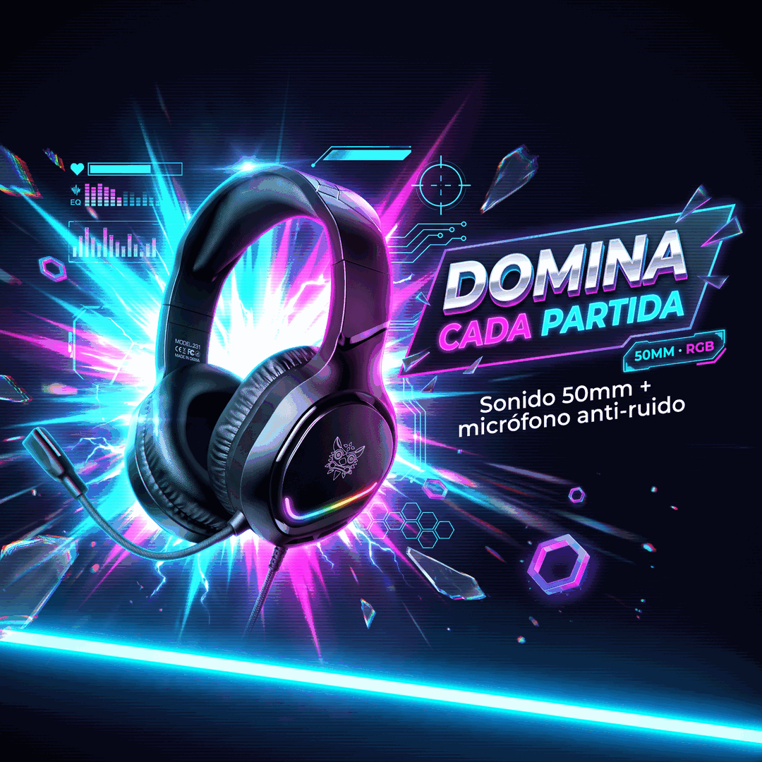 Diadema gamer Onikuma X31 RGB con micrófono
