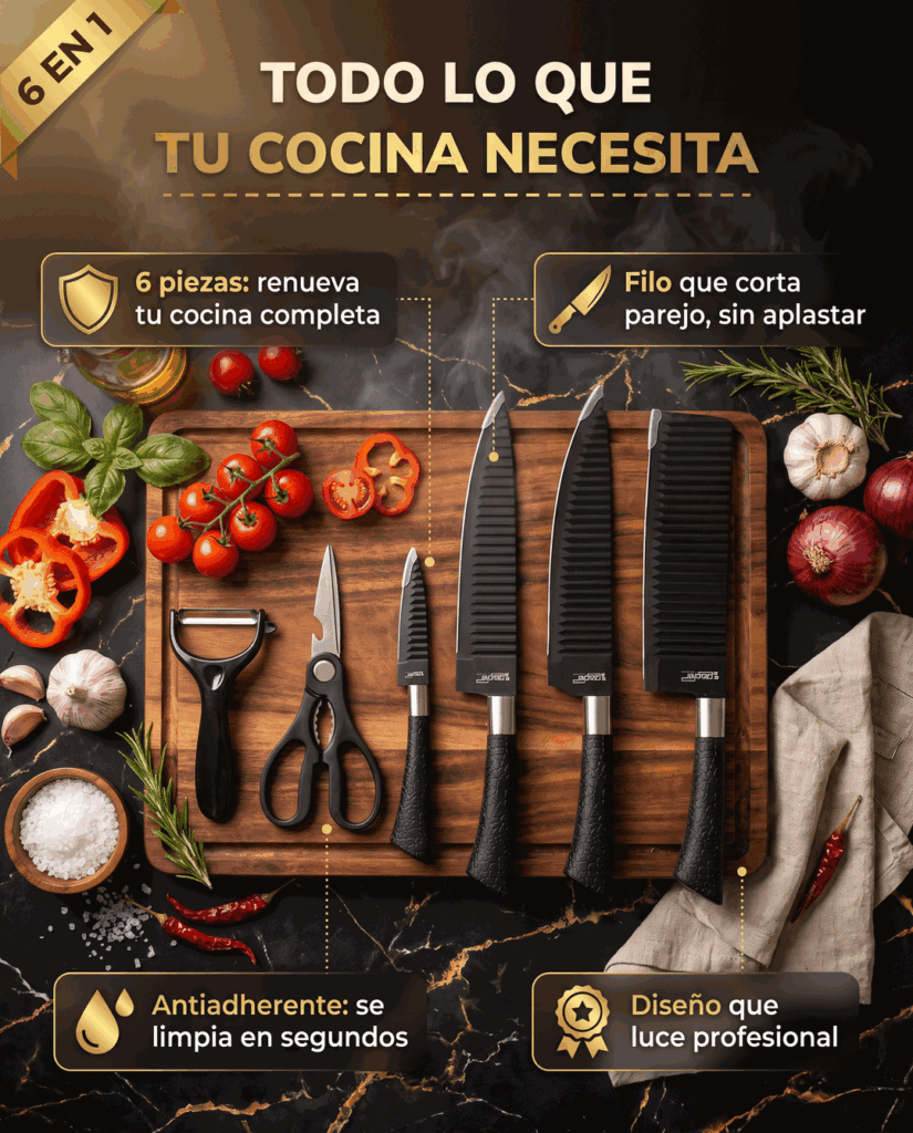 Beneficios del set de cuchillos de cocina de 6 piezas
