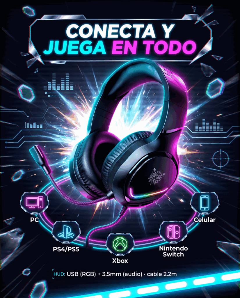 Diadema gamer Onikuma X31 compatible con PC, PS4, PS5, Xbox y Switch